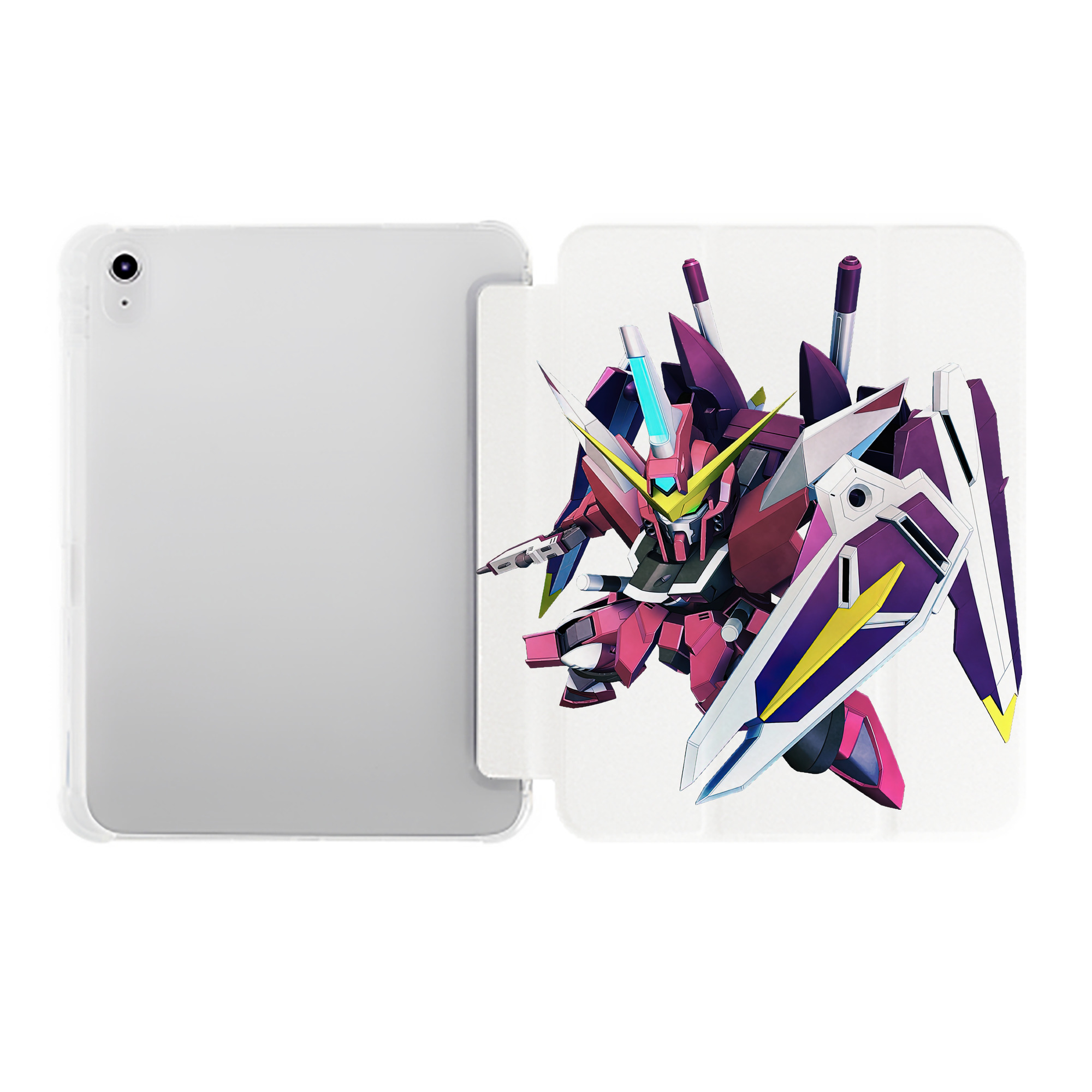 （画像用） 機動戦士ガンダム Mobile Suit Gundam IPad ケース ペン収納付き 三つ折りスタンド PUレザー×シリコン 対応機種9.5/10.5/10.9インチ